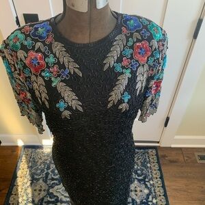 Laurence Kazar evening dress fully beaded. Size xl. New Years Eve attire.